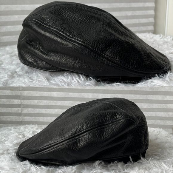 Wilsons Leather Newsboy Hat Mens black, size L/XL, genuine leather, classic